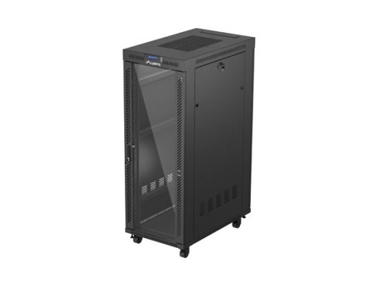 INSTALAČNÍ STOJAN 19" 32U 600X1000 ČERNÝ LANBERG LCD SKLENĚNÉ DVEŘE (PLOCHÉ BALENÍ)