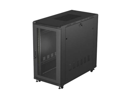 INSTALAČNÍ SKŘÍŇOVÝ ROZVADĚČ 19" 22U 600X1200 ČERNÉ PERFOROVANÉ DVEŘE LANBERG (PLOCHÉ BALENÍ)