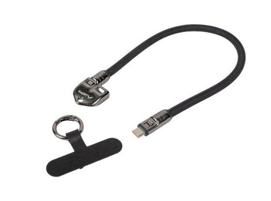 KABEL USB-C M/M ŠŇŮRKA / PŘÍVĚSEK 0,3M 240W ČERNÝ LANBERG