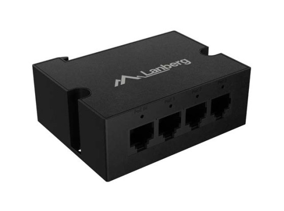SWITCH LANBERG DIN-GE4-BT-90W 1XIN 3XOUT 1GB POE EXTENDER GIGABIT ETHERNET DIN RAIL BT 90W