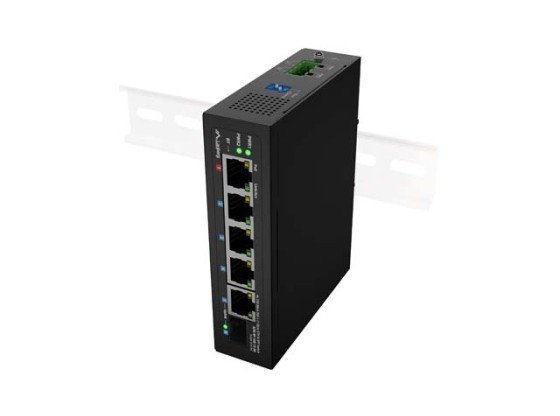 SWITCH LANBERG ILFE-4P-1GE-1S-90 LEHKÝ PRŮMYSLOVÝ POE 1XBT 3XAT SFP+ETH DIN FAST ETHERNET