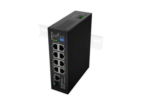 SWITCH LANBERG ILFE-8P-1GE-1S-120 LEHKÝ PRŮMYSLOVÝ POE 4XBT 4XAT SFP+ETH DIN FAST ETHERNET