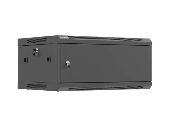 INSTALAČNÍ ROZVADĚČ 19" 4U 600X450 ČERNÉ KOVOVÉ DVEŘE LANBERG (PLOCHÉ BALENÍ)