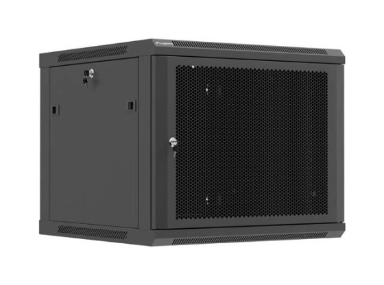 INSTALAČNÍ ROZVADĚČ 19" 9U 600X600 ČERNÉ PERFOROVANÉ DVEŘE LANBERG (PLOCHÉ BALENÍ)