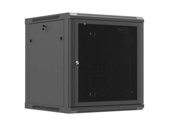 INSTALAČNÍ RACK 19" 12U 600X600 ČERNÉ PERFOROVANÉ DVEŘE LANBERG (PLOCHÉ BALENÍ)