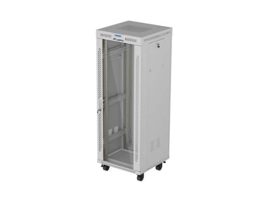 INSTALAČNÍ STOJAN 19" 32U 600X600 ŠEDÉ SKLENĚNÉ DVEŘE LCD LANBERG (FLAT PACK) V2