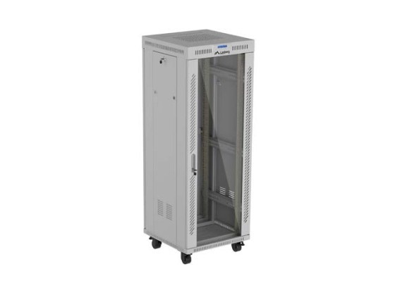 INSTALAČNÍ STOJAN 19" 32U 600X600 ŠEDÉ SKLENĚNÉ DVEŘE LCD LANBERG (FLAT PACK) V2