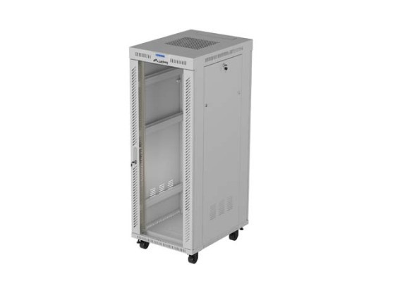 INSTALAČNÍ STOJAN 19" 32U 600X800 ŠEDÉ SKLENĚNÉ DVEŘE LCD LANBERG (FLAT PACK) V2