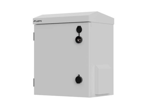 RACKOVÁ SKŘÍŇ 10" PRO MONTÁŽ NA STĚNU/SLOUP, IP55, HERMETICKÁ, 320 × 220 × 400, ŠEDÁ, LANBERG (SMONTOVANÁ)