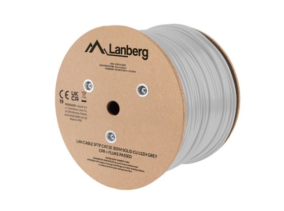 LAN KABEL CAT.5E SFTP 305M SOLID CU LSZH GREY CPR + FLUKE PASSED LANBERG