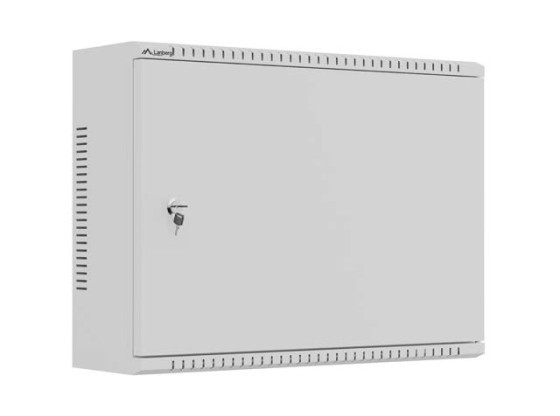 Montážní skříň TPR 19" s mřížkovou deskou 560 × 420 × 180, šedá, LANBERG (smontovaná)