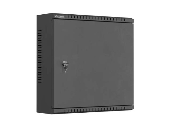 Montážní skříň TPR 10" s mřížkovou deskou 400 × 400 × 140, černá, LANBERG (smontovaná)