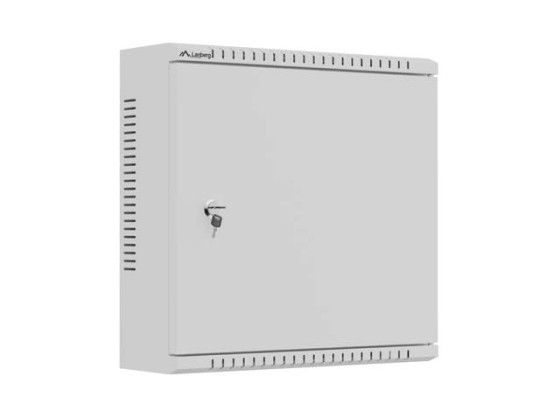 Montážní skříň TPR 10" se síťovou deskou 400×400×140, šedá, LANBERG (smontovaná)