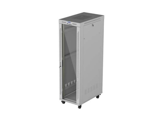 19" SAMOSTATNÁ RACKOVÁ SKŘÍŇ 42U/600×1000 (V ROZLOŽENÉM BALENÍ) SE SKLENĚNÝMI DVEŘMI, LCD, ŠEDÁ, LANBERG
