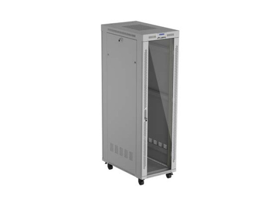19" SAMOSTATNÁ RACKOVÁ SKŘÍŇ 42U/600×1000 (V ROZLOŽENÉM BALENÍ) SE SKLENĚNÝMI DVEŘMI, LCD, ŠEDÁ, LANBERG