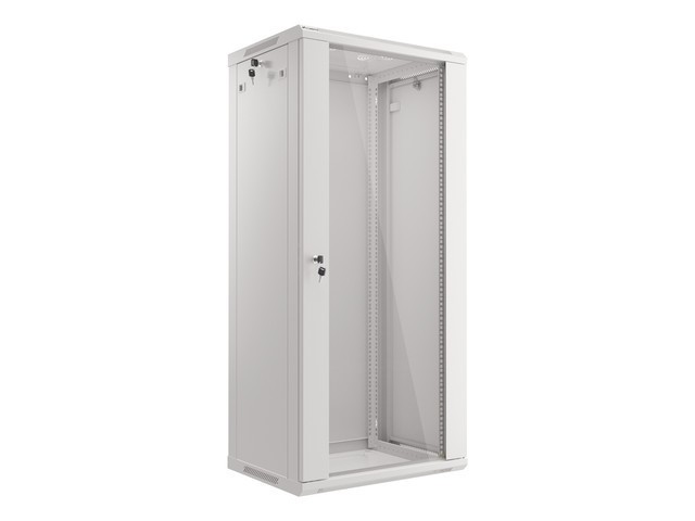 RACKOVÁ SKŘÍŇ 19" NÁSTĚNNÁ 27U/600X450 (FLAT PACK) ŠEDÁ LANBERG V2