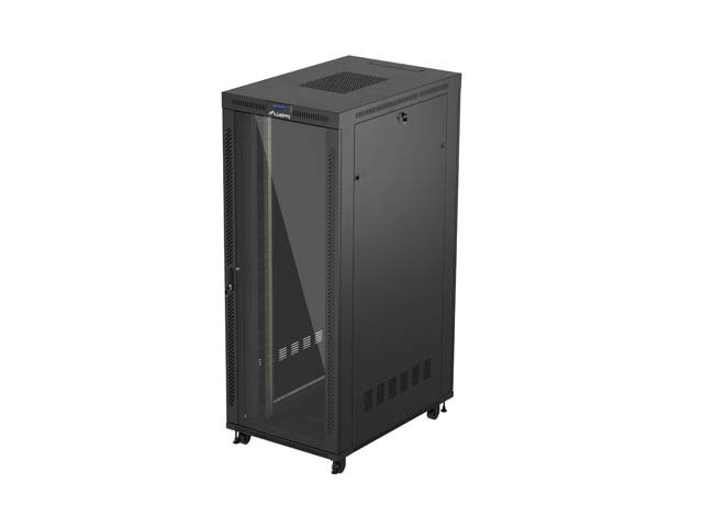 19" VOLNĚ STOJÍCÍ RACKOVÁ SKŘÍŇ 42U/800X1200 (FLAT PACK) S PROSKLENÝMI DVEŘMI LCD ČERNÁ LANBERG V2