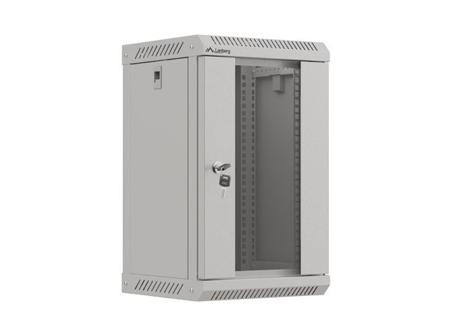 INSTALAČNÍ STOJAN 10" 9U 300X300 ŠEDÉ SKLENĚNÉ DVEŘE LANBERG (PLOCHÉ BALENÍ)