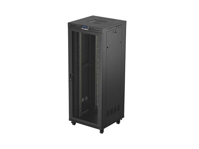 INSTALAČNÍ SKŘÍŇ 19" 42U 800X800 ČERNÁ LCD PERFOROVANÁ DVÍŘKA LANBERG (PLOCHÉ BALENÍ)