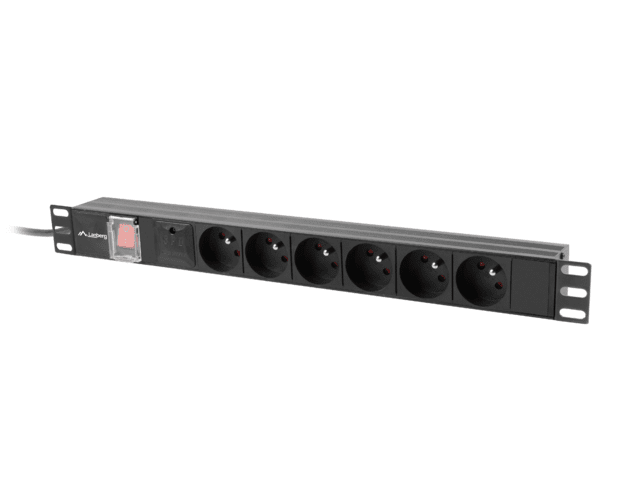 NAPÁJECÍ LIŠTA PDU 19" LANBERG 1U 10A 6X 230V PL 2M ČERNÁ C14