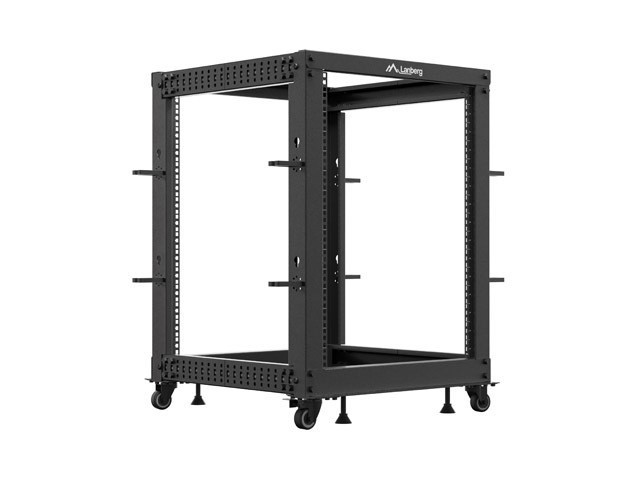 OTEVŘENÝ RACK 19" 15U 600X600-1100 NASTAVITELNÝ ČERNÝ LANBERG