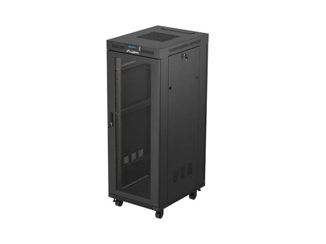 INSTALAČNÍ SKŘÍŇ 19" 32U 600X800 ČERNÁ LCD PERFOROVANÁ DVÍŘKA LANBERG (PLOCHÉ BALENÍ)