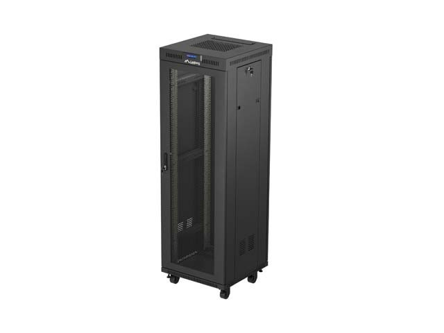 INSTALAČNÍ SKŘÍŇ 19" 37U 600X600 ČERNÁ LCD S PERFOROVANÝMI DVEŘMI LANBERG (PLOCHÉ BALENÍ)