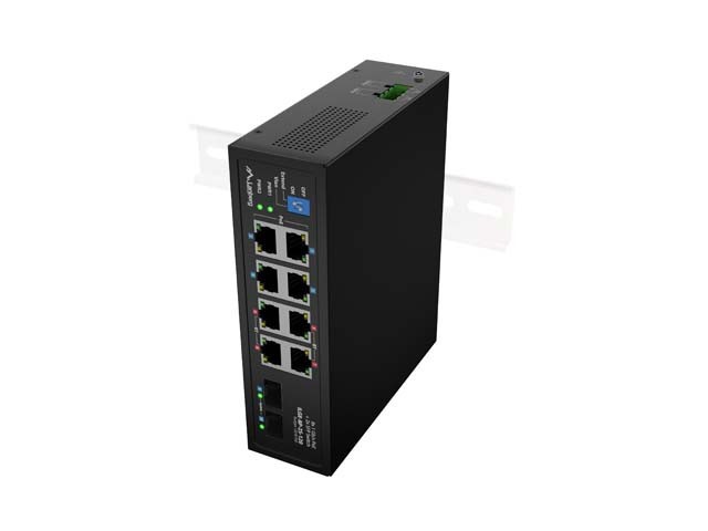SWITCH LANBERG ILGE-8P-2S-120 LEHKÝ PRŮMYSLOVÝ POE 4XBT 4XAT 2XSFP DIN GIGABITOVÝ ETHERNET