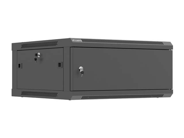 INSTALAČNÍ ROZVADĚČ 19" 4U 600X600 ČERNÉ KOVOVÉ DVEŘE LANBERG (PLOCHÉ BALENÍ)