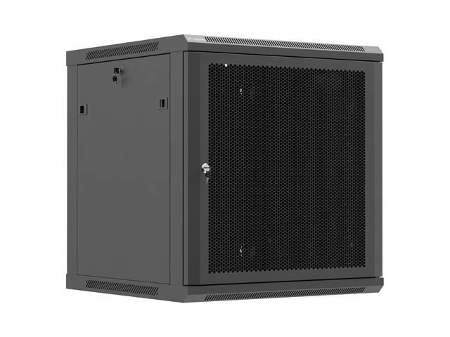 INSTALAČNÍ RACK 19" 12U 600X600 ČERNÉ PERFOROVANÉ DVEŘE LANBERG (PLOCHÉ BALENÍ)